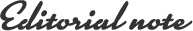 Editorial note