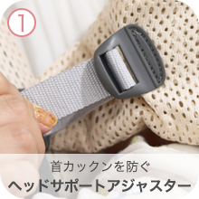 1.首カックンを防ぐ ヘッドサポートアジャスター