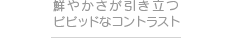 鮮やかさが引き立つ ビビッドなコントラスト