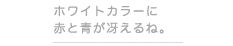 ホワイトカラーに赤と青が冴えるね